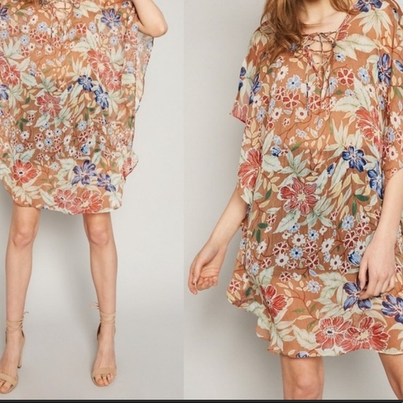 Other - Floral Chiffon Cover Up/Dress